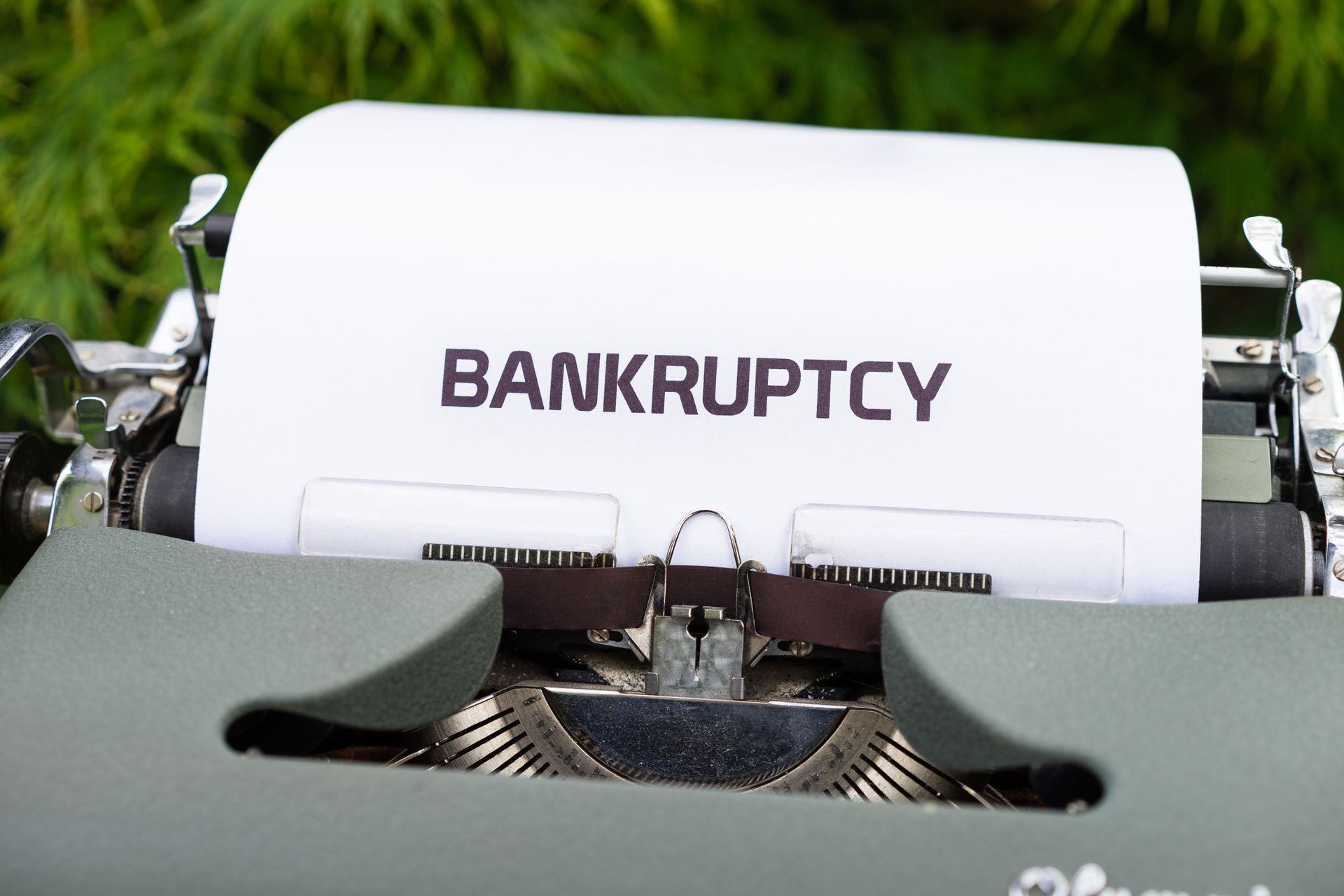 Bankruptcy document representing financial distress and insolvency