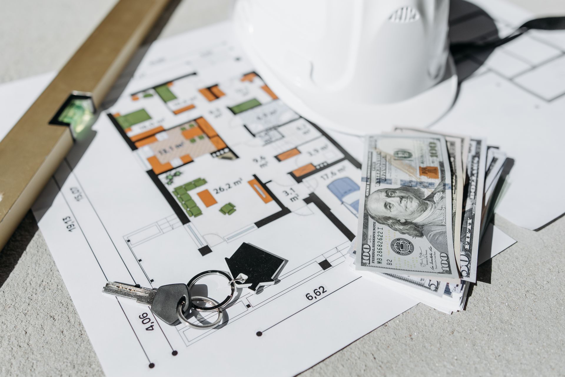 House plans and cash for real estate investment planning