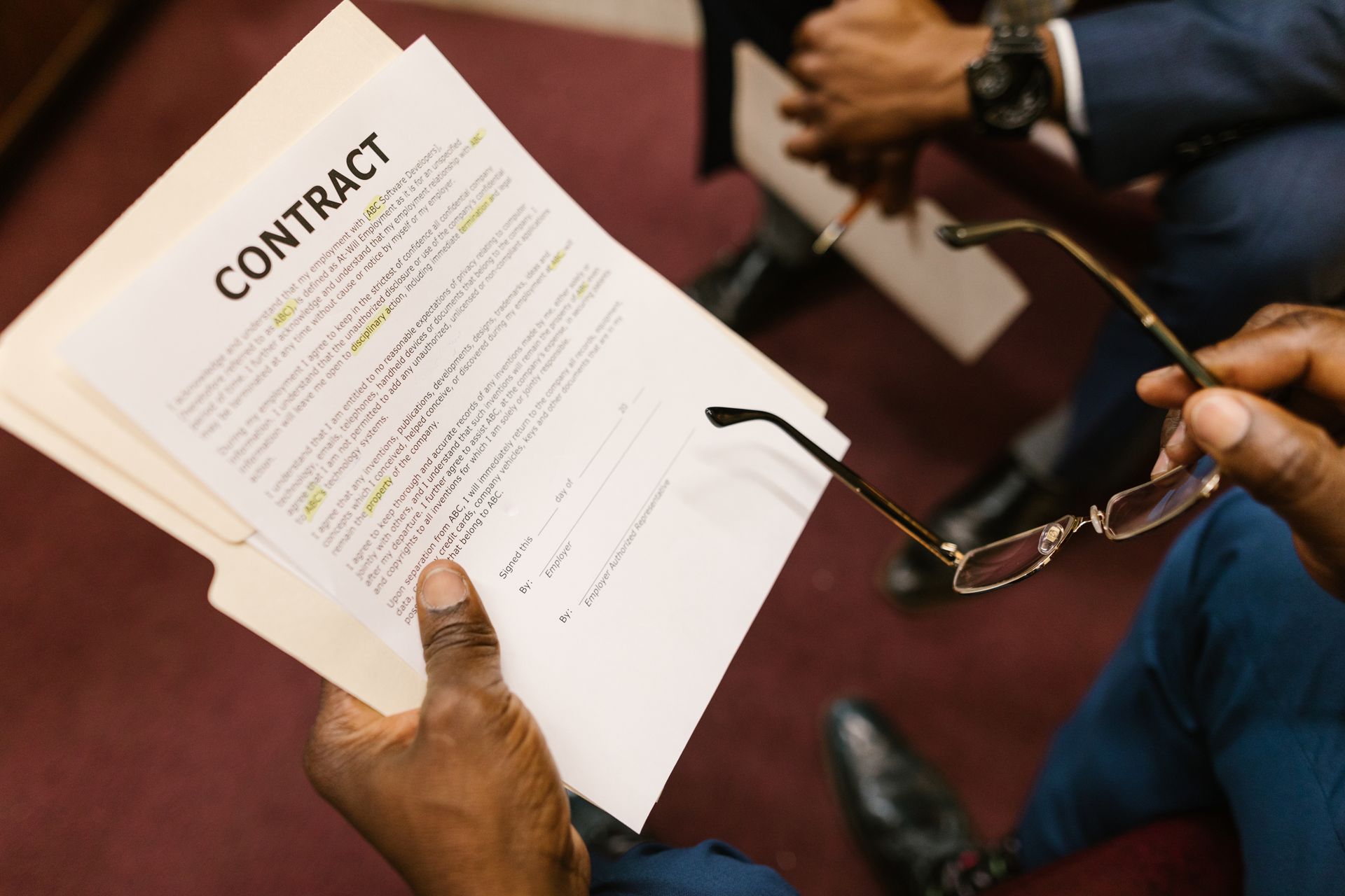 Agreement with highlighting